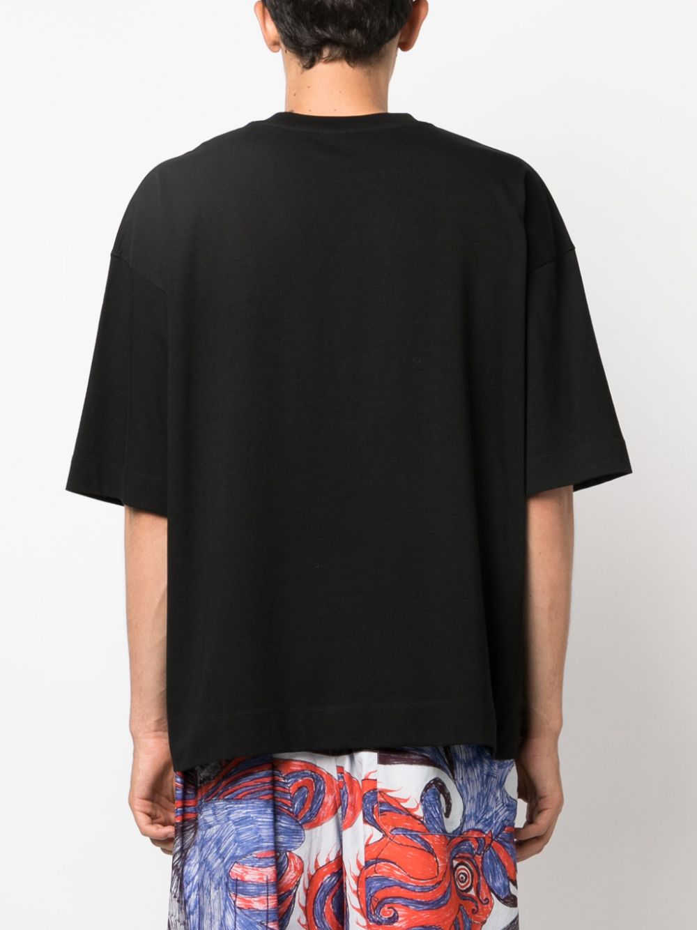 Black drop-shoulder T-shirt - men